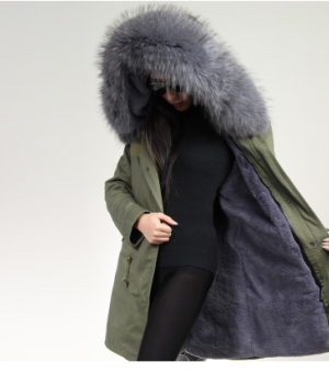 Woman's fashion winter coat with fox fur for 2016-2017