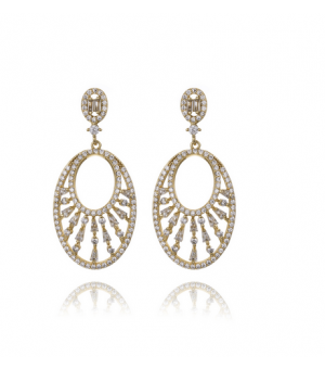 Cross-border foreign trade earrings women's high-end sense ladies gold-encrusted diamond hollow earrings fashion earrings temperament earrings wholesale