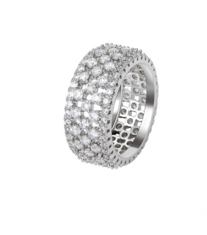 European and American hiphop micro-set five rows full of zircon rings, hipster hip-hop men's rings, cross-border explosive jewelry ring