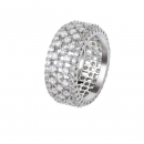 European and American hiphop micro-set five rows full of zircon rings, hipster hip-hop men's rings, cross-border explosive jewelry ring