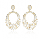 Full of diamond stud earrings, high-end sense of niche earrings, women's zircon, trend earrings, light luxury earrings, temperament, versatile trend accessories