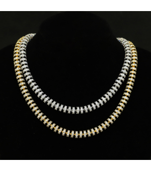 European and American jewelry cross-border necklace men's necklace micro-set zircon full of diamonds personality trend net celebrity hip hop necklace wholesale