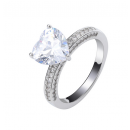 European and American new wedding ring inlaid with AAA zircon heart fashion ring ladies ring jewelry wholesale